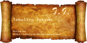 Tekulics István névjegykártya