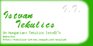 istvan tekulics business card